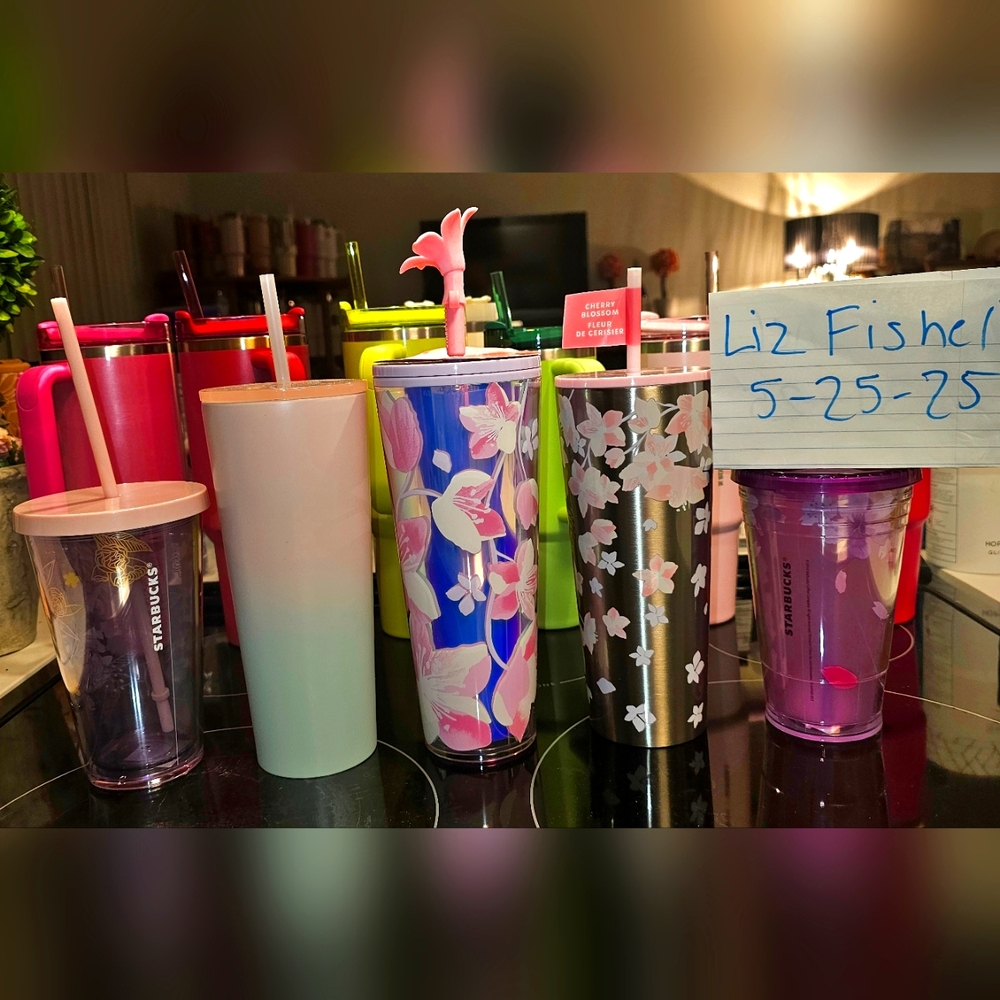 Starbucks Floral and Pastel Tumbler Collection 1 Lot Of Cups
